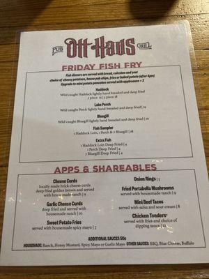 Menu photo 1 Ott Haus Pub & Grill New Glarus, WI