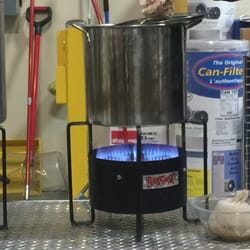 Brew & Grow - A view of the boil for the "Beginner Home Brewing" class