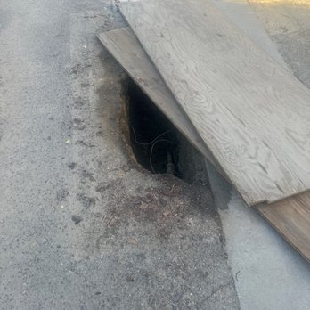 Frassica Plumbing - left this hole open never got backfilled!!! - Plumbing Near Me - Corona, California Frassica Plumbing - left this hole open never got backfilled!!! - Plumbing Near Me - Corona, California
