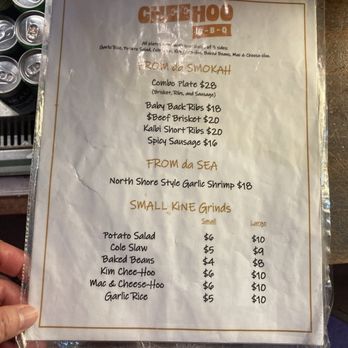 Chee Hoo BBQ - Printed Menu was also hard to read (February 2024) - Barbeque Near Me - Honolulu, Hawaii