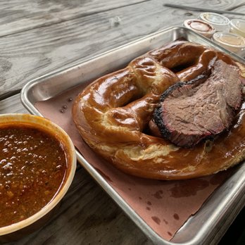 3rd Coast BBQ - Twisted pretzel with moist brisket and brisket chili - Barbeque Near Me - Spring, Texas 3rd Coast BBQ - Twisted pretzel with moist brisket and brisket chili - Barbeque Near Me - Spring, Texas