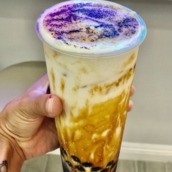 Feng Cha Teahouse - Creme brûlée dirty boba - Bubble Tea Near Me - Costa Mesa, California