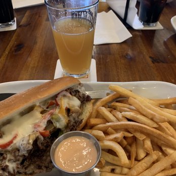 Silver Falls Brewery - The Philly with fries and an Oregon Sunshine IPA. This was amazing! - Breweries Near Me - Silverton, Oregon Silver Falls Brewery - The Philly with fries and an Oregon Sunshine IPA. This was amazing! - Breweries Near Me - Silverton, Oregon