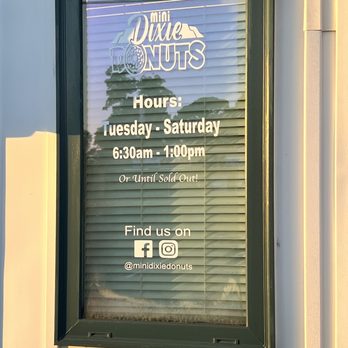Mini Dixie Donuts - a window with a sign in it - Donuts Near Me - Warner Robins, Georgia Mini Dixie Donuts - a window with a sign in it - Donuts Near Me - Warner Robins, Georgia