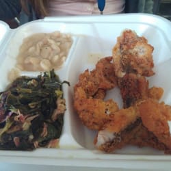 Linda's Place - Fried fish, collard greens, and lima beans.