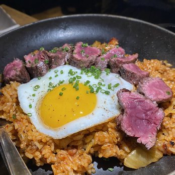 Osamil - Kimchi fried rice with steak. - Korean Near Me - New York, New York Osamil - Kimchi fried rice with steak. - Korean Near Me - New York, New York