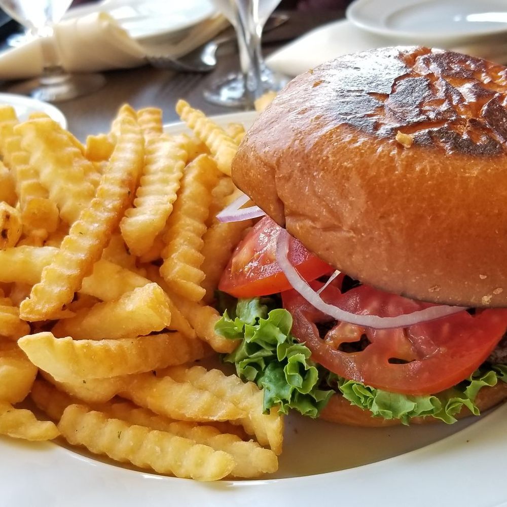 The Terrace Room - The Merritt Burger: with secret sauce, lettuce, tomato, pickle, red onions with fries or salad ($14) - Breakfast & Brunch Near Me - Oakland, California
