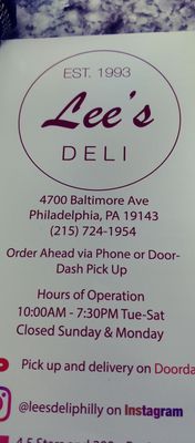 Lee's Deli Since 1993 by null