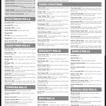 Sansu - Dinner Menu - Sushi Bars Near Me - East Lansing, Michigan Sansu - Dinner Menu - Sushi Bars Near Me - East Lansing, Michigan