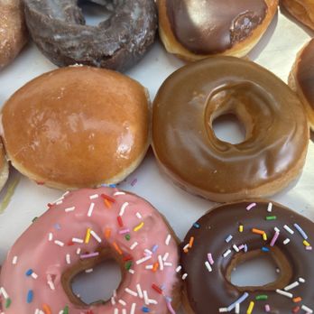 Krispy Kreme Doughnuts - skip the chocolate and ALWAYS eat the pink first. - Coffee & Tea Near Me - Oceanside, California