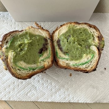 Baked Bar - Seasonal Croissant - Dubai Chocolate with custard filling - Desserts Near Me - Santa Clarita, California