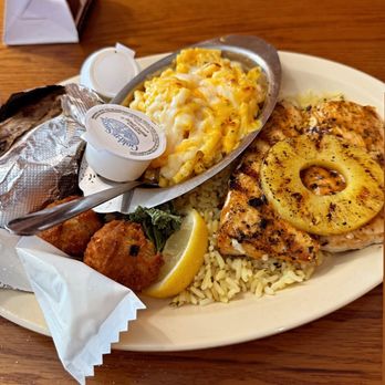 Sam's St Johns Seafood Restaurant - Grilled Mahi, wild rice, Mac N Cheese, Baked Potato, hush puppies - Seafood Near Me - Jacksonville, Florida Sam's St Johns Seafood Restaurant - Grilled Mahi, wild rice, Mac N Cheese, Baked Potato, hush puppies - Seafood Near Me - Jacksonville, Florida