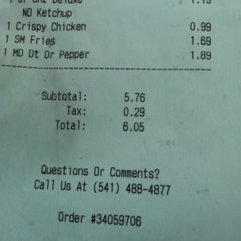 Wendy's - Gotta love the Ashland food tax! - Fast Food Near Me - Ashland, Oregon