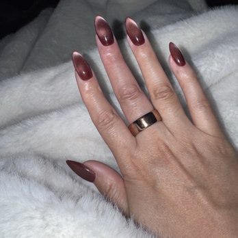 Glossy Nails & Spa - Gel fill with cat eye - Nail Salons Near Me - Orange, California