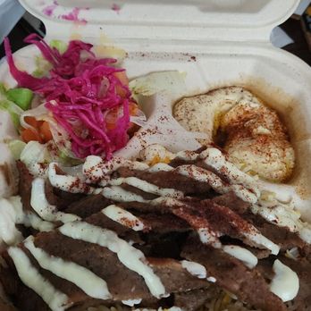 Falafel Flare - gyro platter. rice underneath - Mediterranean Near Me - Tracy, California Falafel Flare - gyro platter. rice underneath - Mediterranean Near Me - Tracy, California