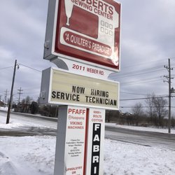 Roberts Sewing Center - Roberts welcome sign