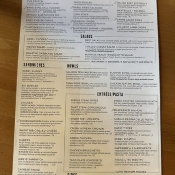Rebel Kitchen + Bar - Food Menu - Bars Near Me - Lombard, Illinois Rebel Kitchen + Bar - Food Menu - Bars Near Me - Lombard, Illinois