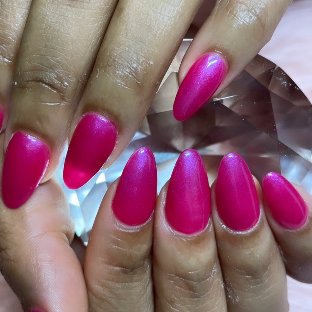 Tropical Nails - almond Acrylic with gel color 185 - Nail Salons Near Me - Kathleen, Georgia Tropical Nails - almond Acrylic with gel color 185 - Nail Salons Near Me - Kathleen, Georgia