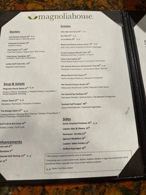 Menu photo 2 Magnolia House Biloxi, MS Menu photo 2 Magnolia House Biloxi, MS
