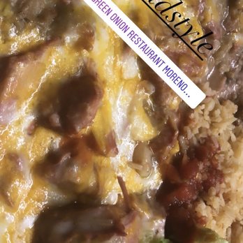 Green Onion - Chili Verde dinner plate - Desserts Near Me - Moreno Valley, California