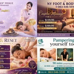 NY Foot & Body Spa - 90 mins couple massage only $ 200 for 2 ( Reg $ 230 )