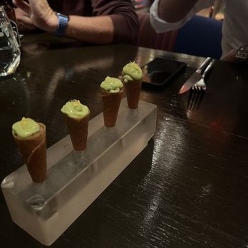 Jaleo - The tuna tartare ice cream cones topped with avocado cream. I could have eaten all of them!! - Spanish Near Me - Las Vegas, Nevada Jaleo - The tuna tartare ice cream cones topped with avocado cream. I could have eaten all of them!! - Spanish Near Me - Las Vegas, Nevada