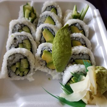 Tak-e sushi & rolls - Ordered a cucumber roll, avocado roll, and avocado with cucumber roll - Japanese Near Me - Carson, California Tak-e sushi & rolls - Ordered a cucumber roll, avocado roll, and avocado with cucumber roll - Japanese Near Me - Carson, California