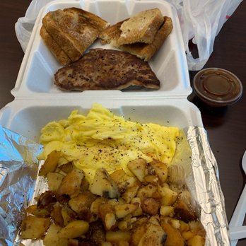 Eggsperience Vasilis - 6 oz. Steak and Eggs Breakfast Special with home fries! - Creperies Near Me - Buffalo, New York