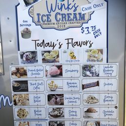 Wall menu, flavors change Wall menu, flavors change