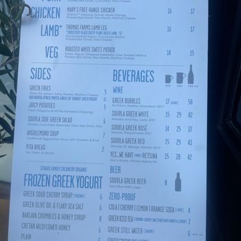 Souvla - Menu outside - Greek Near Me - San Francisco, California