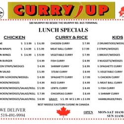 Curry, Up - Menu lunch