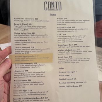 Canto - Upper West Side - brunch menu - Italian Near Me - New York, New York