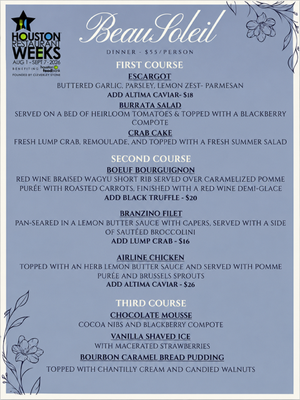 Menu photo 2 Beausoleil Houston, TX Menu photo 2 Beausoleil Houston, TX