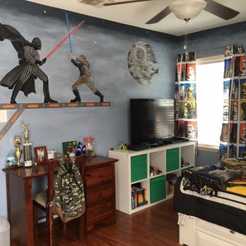Wall Murals By Colette - She drew all those images on the wall and then made them come to life with paint, and there's glow in the dark paint too! - Painters Near Me