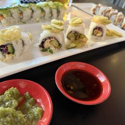 3 PB rolls made vegan--Jalepeno Business Roll, Everybody Was Tofu Fighting Roll, Been There Done That Roll