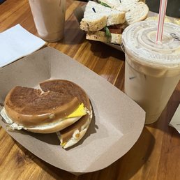 Chai latte, iced white mocha latte, Sammy, EBLT Chai latte, iced white mocha latte, Sammy, EBLT