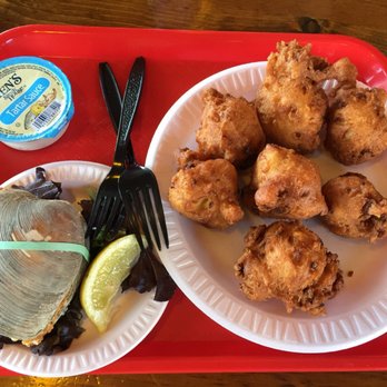Flo's Clam Shack - Clam cakes and stuffies. Rhode Island on a plate! - Seafood Near Me - Middletown, Rhode Island