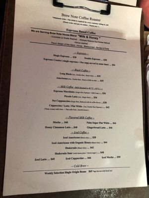 Menu photo 2 Brew Note Coffee Roaster Hong Kong, HK