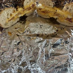 Ham egg and cheese bagel