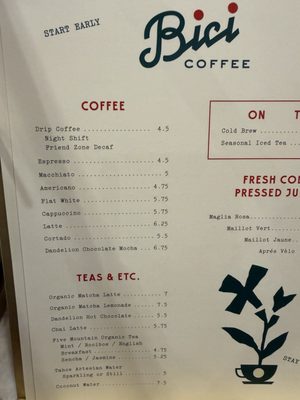 Menu photo 1 Bici Coffee Menlo Park, CA Menu photo 1 Bici Coffee Menlo Park, CA
