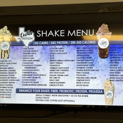 Ovilla Nutrition - Protein shake menu