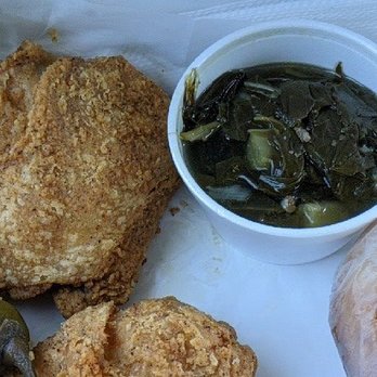 Frenchy's Chicken - Fried chicken thigh and greens - Chicken Shop Near Me - Longview, Texas