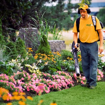 The Grounds Guys of Rapid City - a man walking through a flower garden - Irrigation Near Me