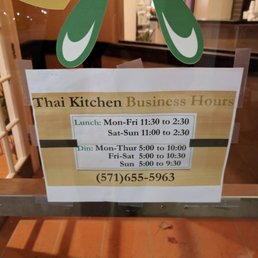 Thai Kitchen - Business Hours - Thai Near Me - Centreville, Virginia