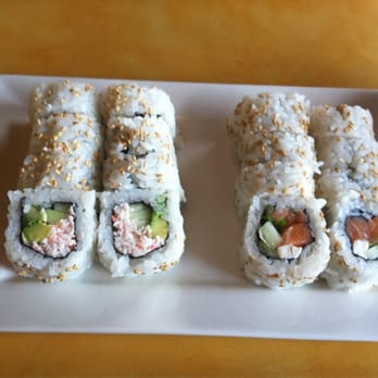 Shinsei Sushi - California roll(L), Philly roll(R) - Sushi Bars Near Me - Bend, Oregon Shinsei Sushi - California roll(L), Philly roll(R) - Sushi Bars Near Me - Bend, Oregon