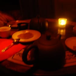 Herbaciarnia Czajnik - Podest - stolik i przykładowe menu ;)
