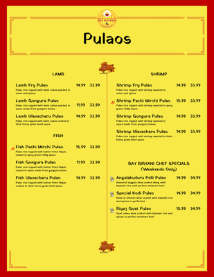 Menu photo 2 Bay Biryanis Austin, TX Menu photo 2 Bay Biryanis Austin, TX