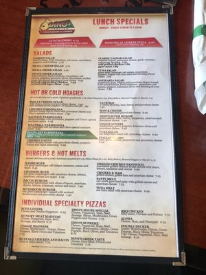 Menu photo 1 Dino's Italian Restaurant London, KY Menu photo 1 Dino's Italian Restaurant London, KY