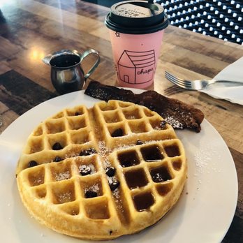Chaps Coffee - Kids waffle and a kids vanilla steamer - Bakeries Near Me - Spokane, Washington