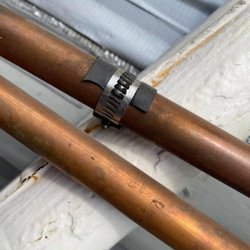 Jacoby Plumbing - Visible patches on the old lines being pulled out but Adam Jacoby claims his guys replaced.